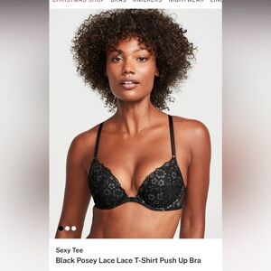 Victoria's Secret NWT Black Posey Lace Bra